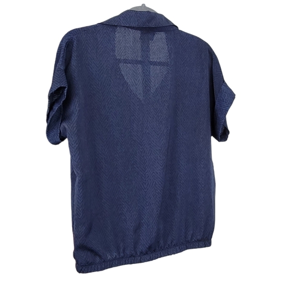 David Lerner New York Evereve Short Sleeve Wrap Surplice Blouse Top Blue Size XS - Picture 6 of 10